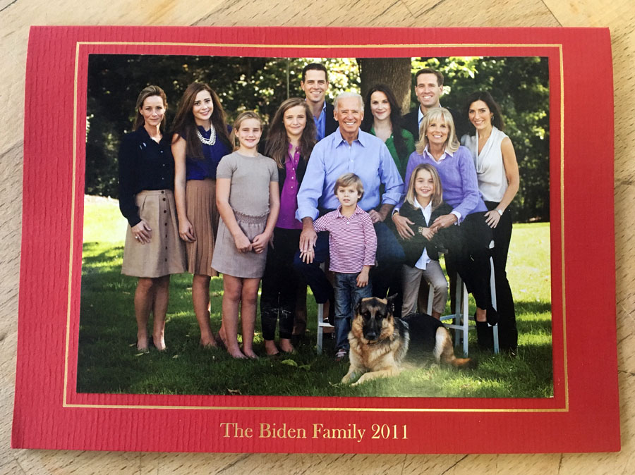 The Biden family holiday card portrait
